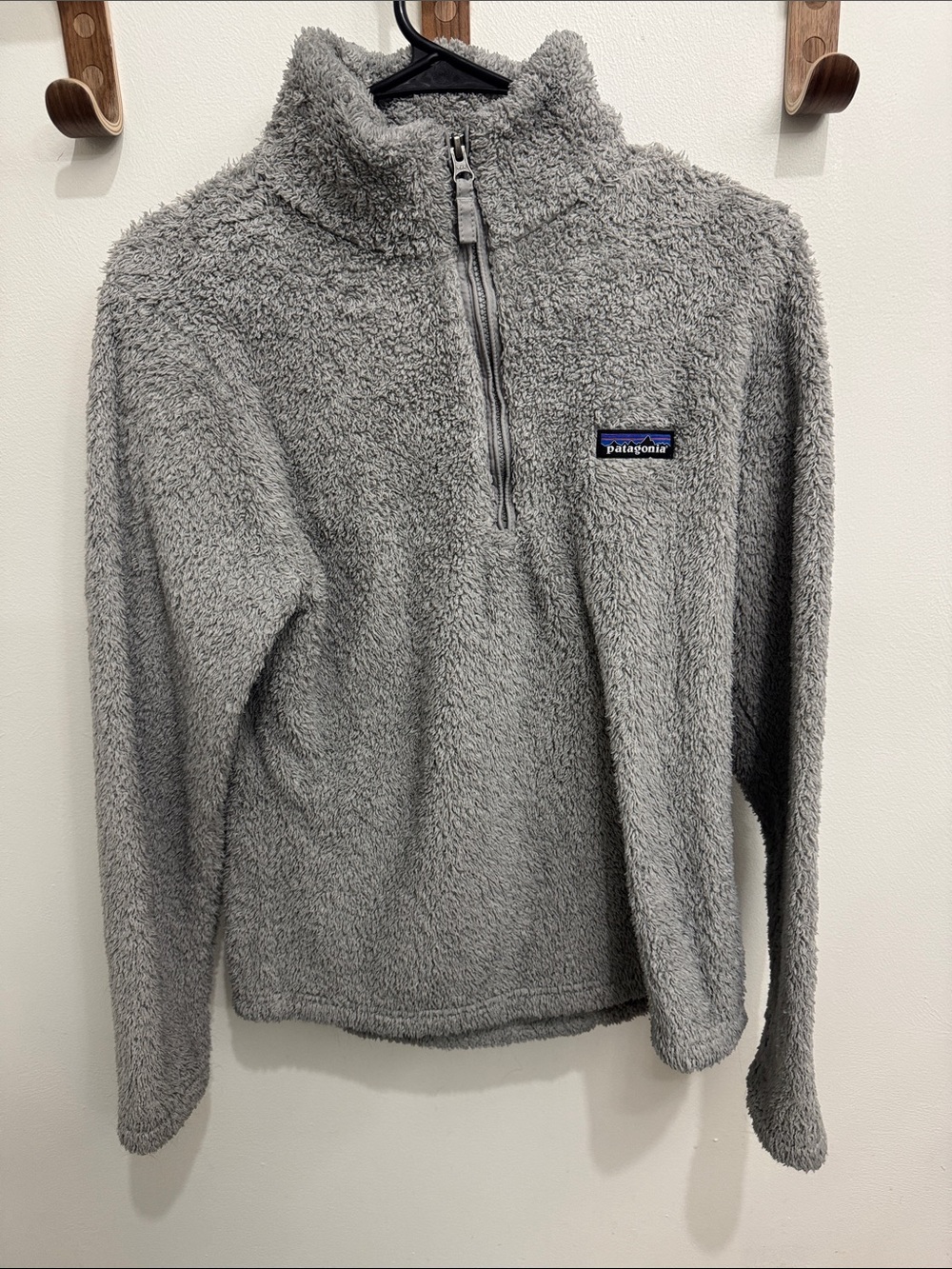 Patagonia Women's Light Gray Sherpa Half-Zip Turtleneck Pullover
